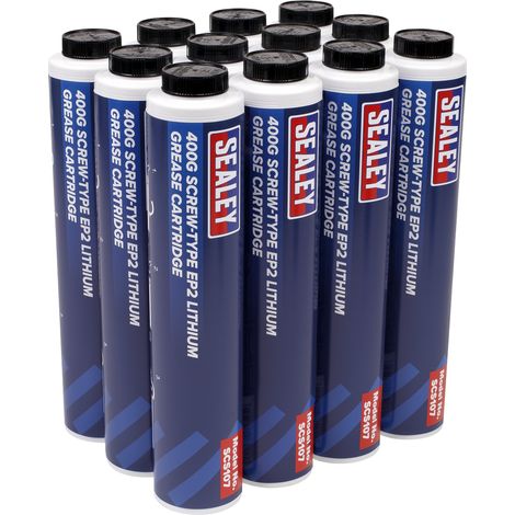 Sealey EP2 Lithium Grease Cartridge Screw-Type 400g - Pack of 12 SCS108