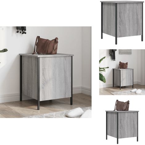 Banc de rangement sonoma gris 40x42,5x50 cm bois d'ingénierie - Banc Coffre - Banc Rangement - Banc Entrée - Meuble Rangement - Mobilier Intérieur (1/5)