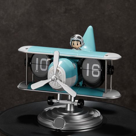 Horloge de bureau numérique à bascule automatique de 12 heures, grands chiffres, alimentée par batterie (bleu) (1/5)