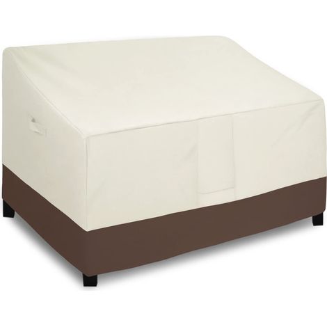Housse de causeuse d'extérieur imperméable en Easy-Going - Résistante - Coupe-vent - Housse de mobilier d'extérieur durable (137 x 96 x 89 cm (l x P x H), beige/marron foncé (1/5)