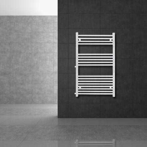 LuxeBath Badheizkörper Austausch 600x1200 mm Weiß mit Thermostatventil Set, Renovierungsheizkörper gerade mit Seitenanschluss, Nabenabstand 500 mm, Handtuchwärmer Handtuchtrockner Handtuchheizkörper (1/4)