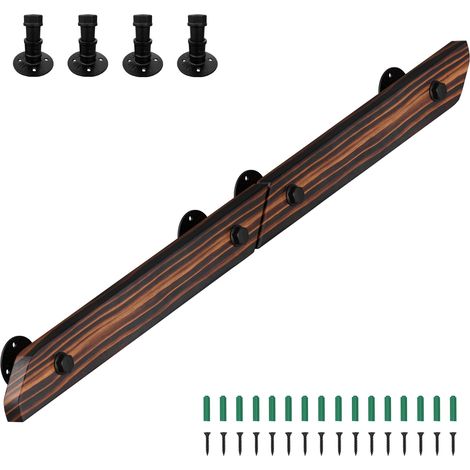 Wolketon Corrimano decorativo 120 cm in pino massello, da assemblare in un’unica barra, stile moderno retrò, marrone (1/5)