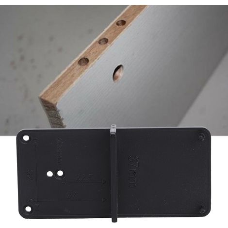 2-teilige Scharnierloch-Schablone, Holzbearbeitungswerkzeug, schwarz, 85 x 40 mm (1/5)
