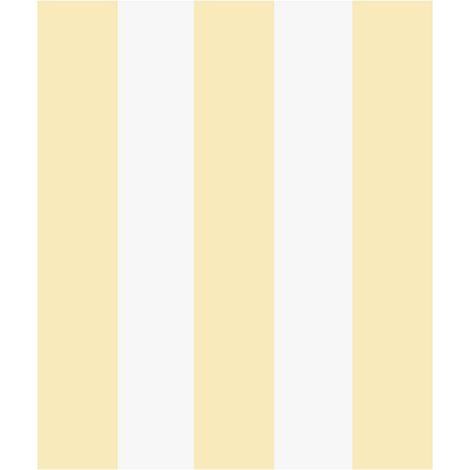 Yellow White Wide Striped Wallpaper Smooth Bedroom Decor Paste the Paper (1/4)