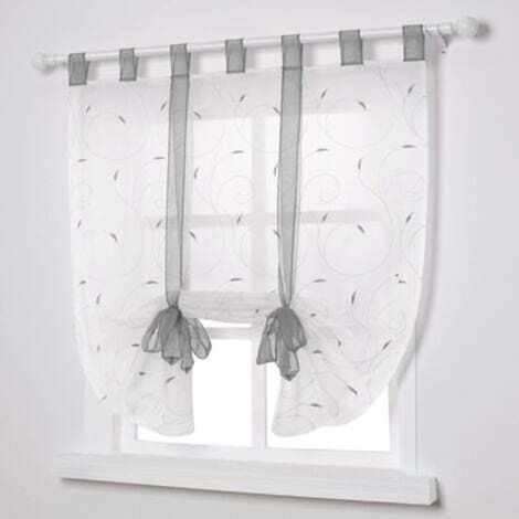 Stickers fenêtre, stores romains, transparent, décoration pour chambre, balcon, cuisine, gris, 80 cm x 140 cm (1/4)