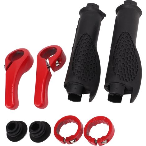 Ergonomische, rutschfeste, komfortable und langlebige rote Gummi-Fahrradlenkergriffe (1/5)