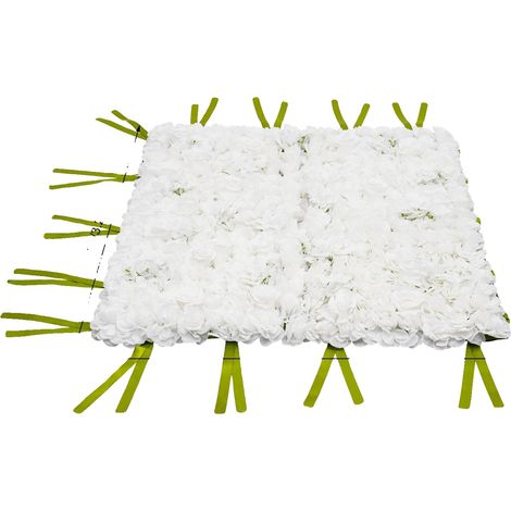 Panel de pared con flores artificiales, materiales de seda, decoración versátil, color blanco crema. (1/2)