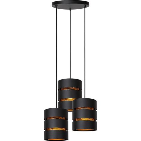 Lucide ROSAS - Pendelleuchten - Ø 43 cm - 3xE27 - Schwarz
