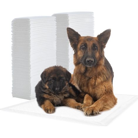Iris Ohyama, Tapis d'entraînement pour chiots, avec 5 couches de protection anti-fuite, tapis d'incontinence super absorbant, pour chiens et chiots de 35kg maximum - Pet Pad NS-100 DW, Blanc