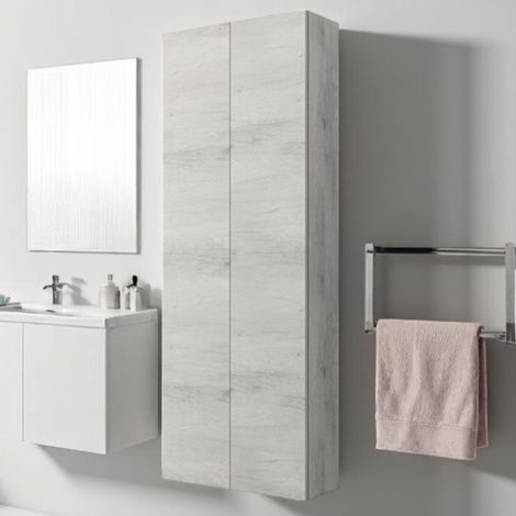 Colonna doppia sospesa 60X22 cm a 2 ante reversibile Quercia Bianco (1/2)