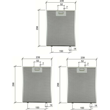 3 PZ BEST HYGENA 08087609 0808735 FILTRO CAPPA METALLI CM 298x239x9mm F 232 (1/5)