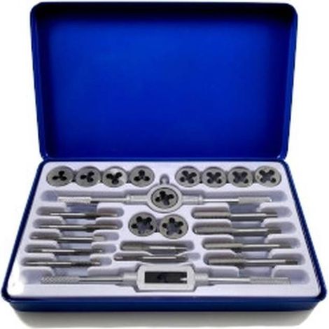 Coffret de Tarauds et Filières 24x M5-M12 - Acier Alliage - Boîtier Métal - Outils Pratiques pour Filetage - Beast (1/4)