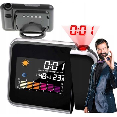 Orologio con proiettore e sveglia stazione meteo AP28