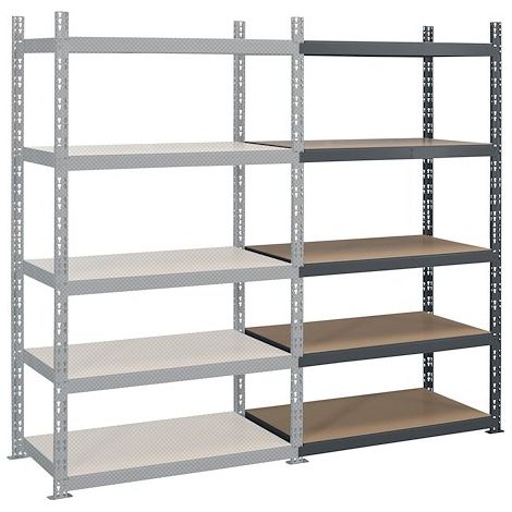 Rayonnage industriel - Elément suivant H 200 x L 130 x P 60 cm - Maxiburo (1/2)