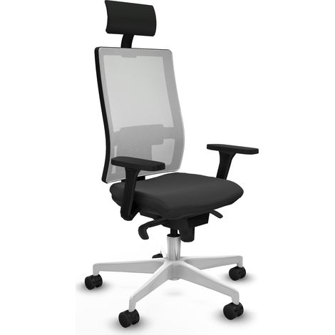 Silla de oficina piqueras y crespo Horna blanco mesh piel sintética (1/5)