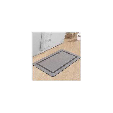 Tapis de bain antidérapant pour baignoire, 61 cm x 41 cm, gris (1/5)