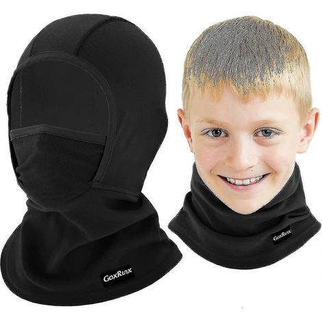 Cagoule enfant, masque de ski en polaire, cache-cou pour garçons et filles, protection coupe-vent pour le ski et le vélo par temps froid. (1/5)