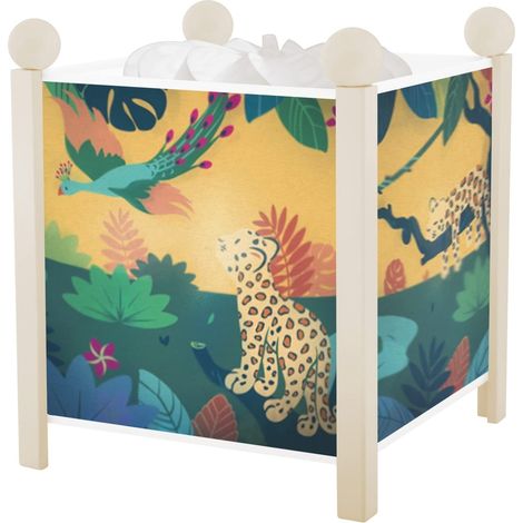 Veilleuse - Lanterne Magique - Cadeau Enfant - Dessin Animé - Lumière Rassurante - Couleur Bois Blanc - Ampoule 12V 10W inclue - Prise Elec. EU, 4341W (1/2)