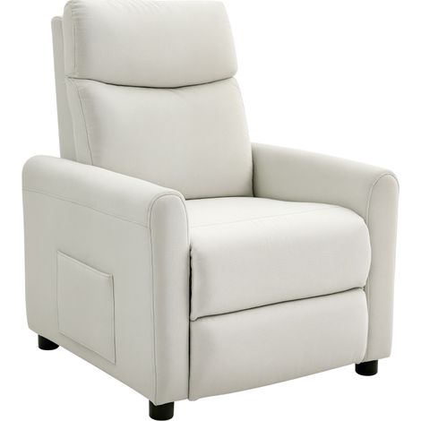 Poltrona relax reclinabile in poliestere bianco con molle insacchettate MODENUIT (1/4)