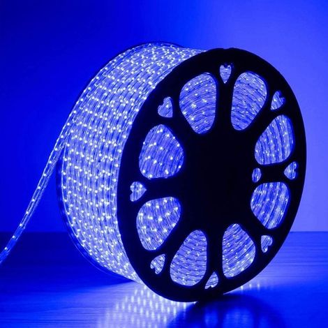 TrAdE Shop Traesio - Striscia Led Luminosa Flessibile 100 Mt Luce Blu 5050 220v Illuminazione Cw579 -