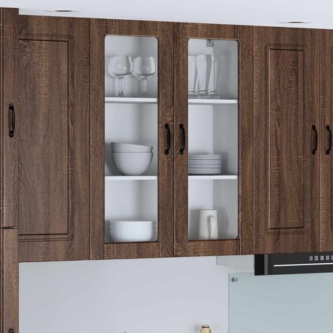 Armoire murale de cuisine en bois d’ingénierie, chêne brun, 80 x 31 x 100 cm - PANGIVO (1/5)