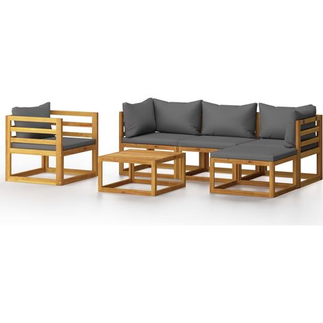 Maison Exclusive - 6-tlg. Garten-Lounge-Set mit Auflagen Massivho