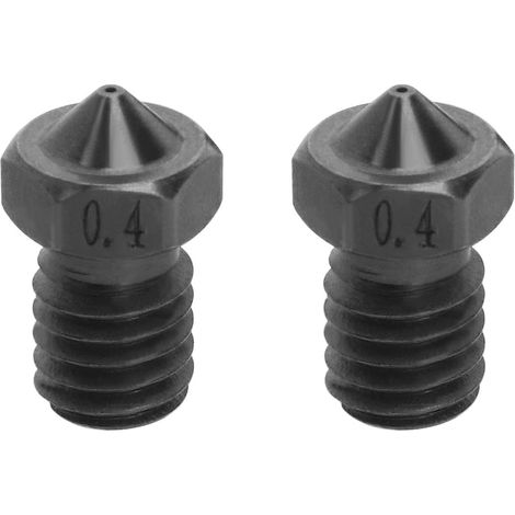 2pcs Buse d'imprimante 3D Buse en Acier Trempé Buse Haute Température 0,4mm Compatible avec V6 Hotend Compatible avec Prusa I3 MK3 MK3S (1/5)