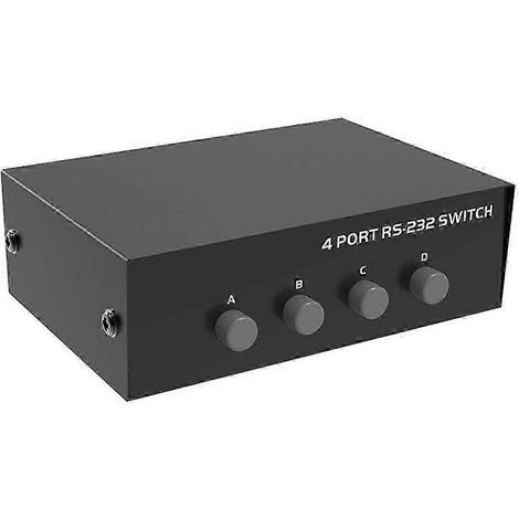 Commutateur RS232 DB9, partageur de ports COM 4 entrées/1 sortie, périphérique de partage de ports série, interrupteur à bouton, édition 0703 (1/5)