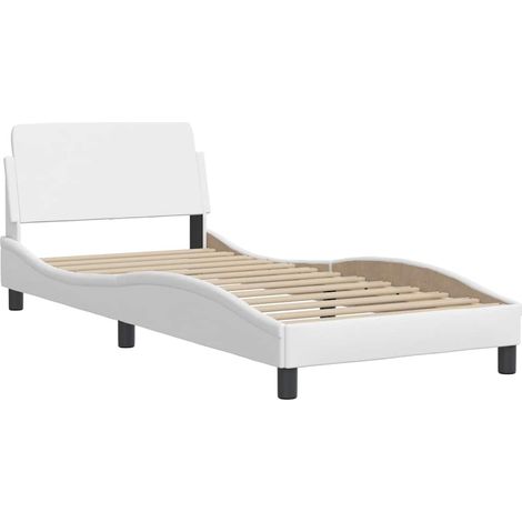 Estructura de cama Dover cuero sintético blanco 90x190 cm vidaXL (1/5)