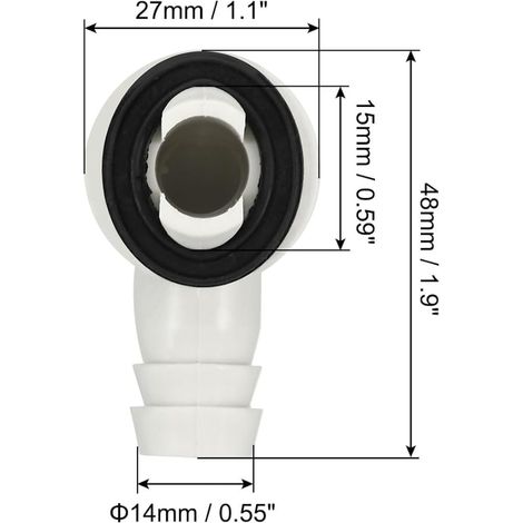 Air Conditioner Drain Hose Connector Universal Drain Connector with Clamping Hoop for Mini Window Ac Unit Faucet White Model 5