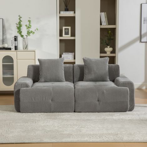 Möbelstück aus Chenille in Grau 38.5 x 38.5 x 100.5 cm HOMAIRE (1/5)