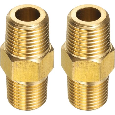 2pcs 1/8" BSPT x 1/8" NPT Mâle Adaptateur de Tuyau pour Douche (1/5)