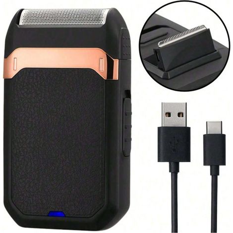 1 rasoir électrique multifonction : rechargeable, tondeuse à barbe pour hommes, tondeuse rétractable pour le soin des poils du visage et de la tête – adapté au salon domestique, choix de cadeau de hau (1/5)