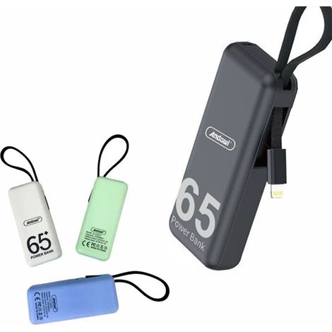 Andowl - Power Bank Portatile Mini Batteria Esterna 6500mah Ricarica Rapida Cavo Lightning Q-cd632 - (1/5)