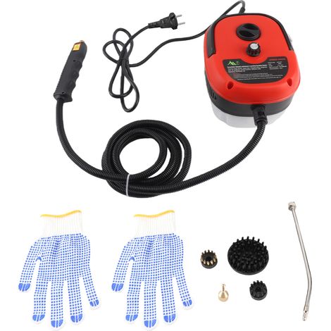 Nettoyeur Vapeur Portable 1500W, Rouge, 19x15x13cm, 105°C, 3BAR, 6 Vitesses, Cuisine Salle de Bain Voiture (1/5)