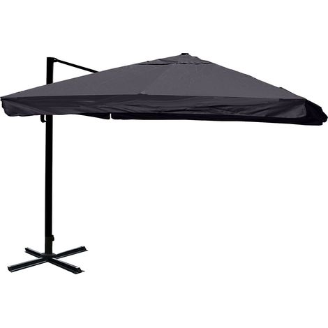 Ombrellone catering 3x3m (Ø4,24m) poliestere/alluminio 23kg antracite senza supporto 040003326
