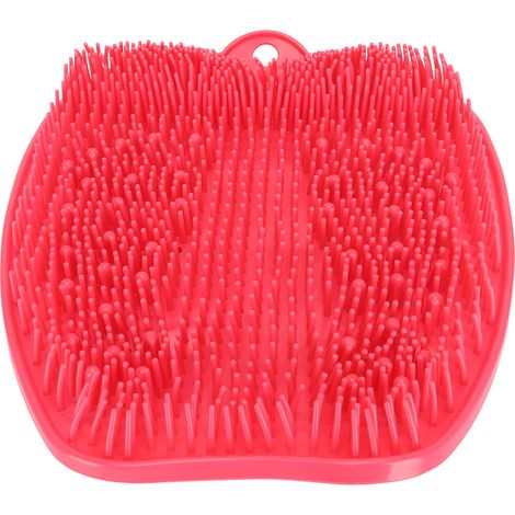 Lot pied douche anti-dérapant en silicone rose forme fruit, ventouse, lavant corporel massage bain salle de bain (1/5)