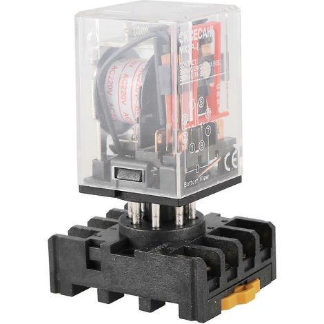 Support de relais de puissance à bobine DPDT MK2P-I à coque transparente AC220V (1/5)