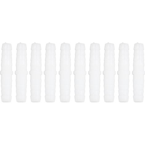 Lot de 10 raccords cannelés en plastique pour tuyau d'arrosage, droits et égaux, adaptateurs de jonction et d'union 6-6 mm (1/5)