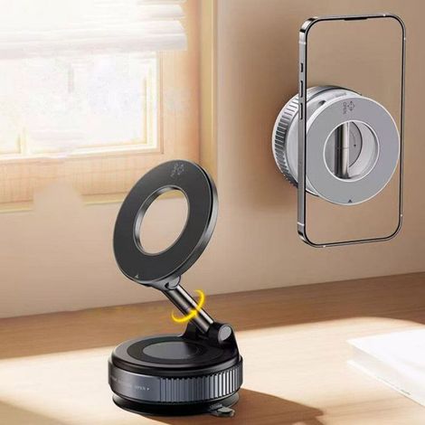Support Téléphone Voiture - Aimant Puissant Et Ventouse À Vide - Compatible Smartphones 4 7 À 6 9 Pouces - Blanc - 1 Pièce (1/5)