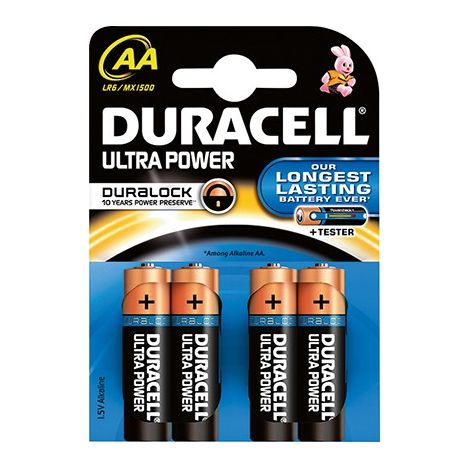 Piles Duracell Ultra Aa X4 Longévité Et Puissance Accrues - Duracell