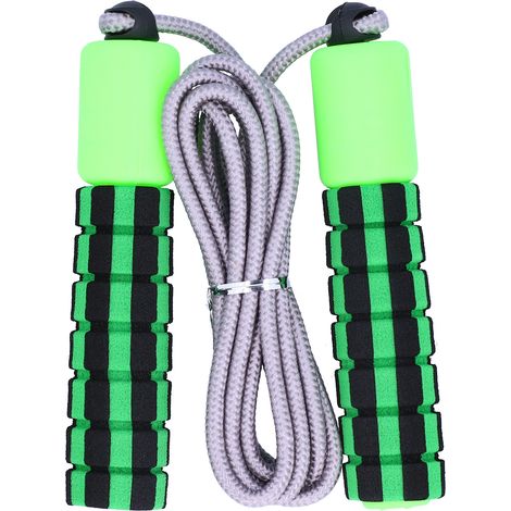 Corde à sauter unisexe avec compteur électronique réglable, idéale pour l'exercice (verte) (1/5)