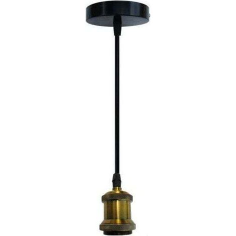 Douille suspension Suspension ampoule - fil Électrique pour suspension - Ampoule prise electrique - Suspension à douille dorée - Style vintage-Macaron (1/4)