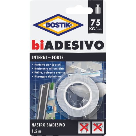 BOSTIK NASTRO BIADESIVO INTERNI 19MMX1,5M BLISTER 6 PZ