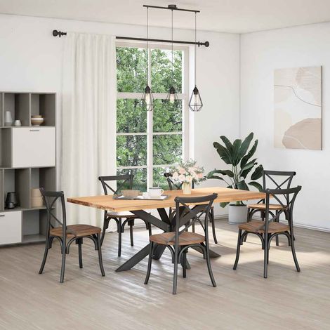 Maison Exclusive - Gamba per Tavolo da Pranzo a Forma di Ragno Antracite 150x78x(72-73) cm Acciaio