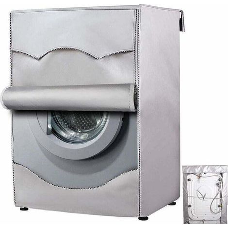 Housse Protection Machine À Laver - Polyester Imperméable - Pour Lave-Linge Et Sèche-Linge Frontal - 60x55x85 cm - Argent (1/4)