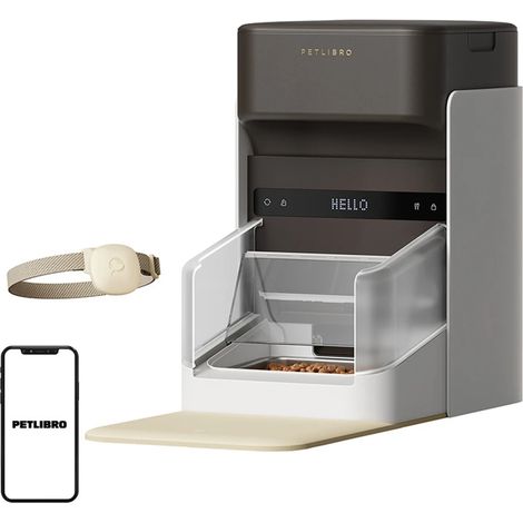 Distributeur d'aliments intelligent Petlibro RFID avec collier, 3 L