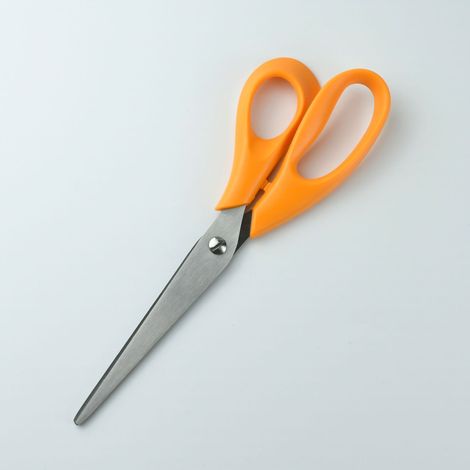 Ciseaux à tissu professionnels, orange, classiques, longueur totale : 20,5 cm, droitier, lames en acier inoxydable/poignées en ABS (1/3)