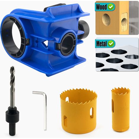 Kit de Perçage Pro pour Serrures à Bouton – Nouveau Modèle Universel pour Portes en Bois et Métal (Bleu) (1/5)