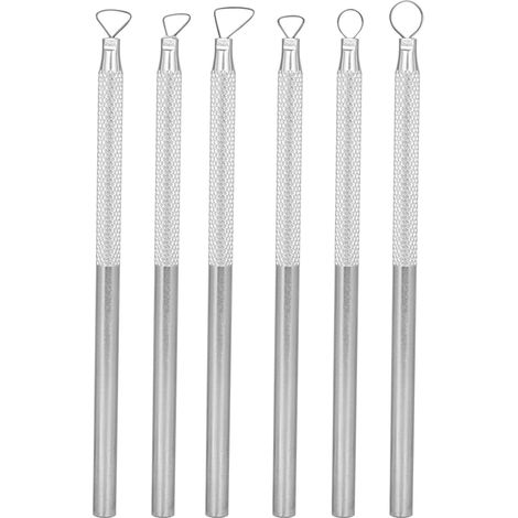 Grattoir de sculpture de gravure en alliage d'aluminium 6 pièces, ensemble d'outils de sculpture de poterie en argile (1/5)